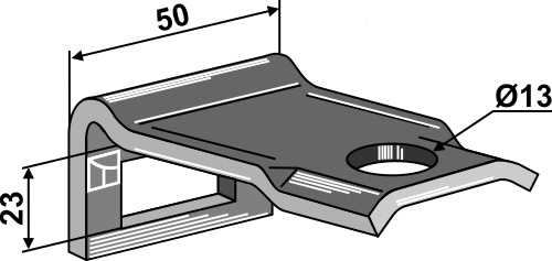 Крепления для S-образных стоек борон для рамы 50x12