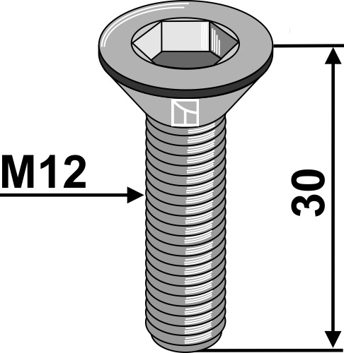Винты с потайной головкой с внутренним шестигранником - M12x1,75