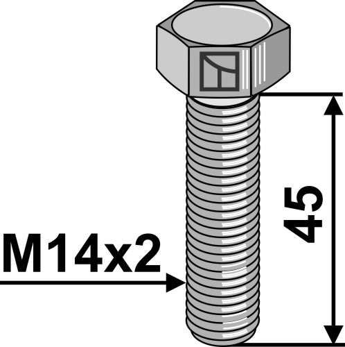 Винты с шестигранной головкой - гальванизированно оцинкованы - M14x2