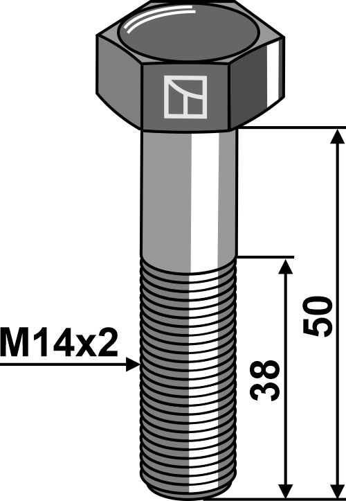Винты с шестигранной головкой DIN931 - 10.9 без гайки - M14x2