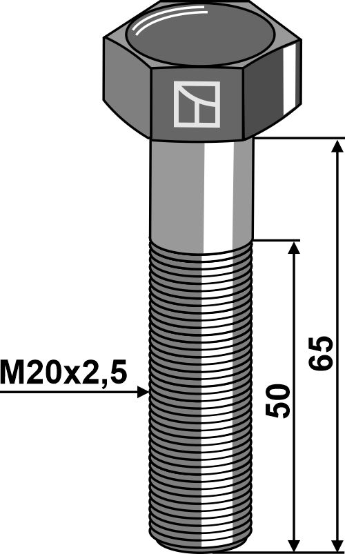 Винты с шестигранной головкой DIN931 - 10.9 без гайки - M20x2,5