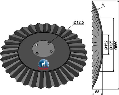 Диски для коротких дисковых борон - NIAUX - Ø560