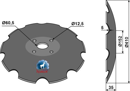 Диски для коротких дисковых борон - NIAUX - Ø410