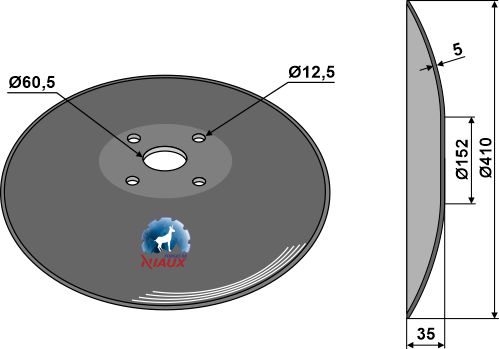 Диски для коротких дисковых борон - NIAUX - Ø410