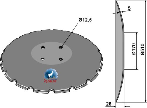 Диски для коротких дисковых борон - NIAUX - Ø510