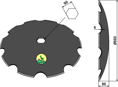 Зубчатые диски для монтажа на шестиугольных осях