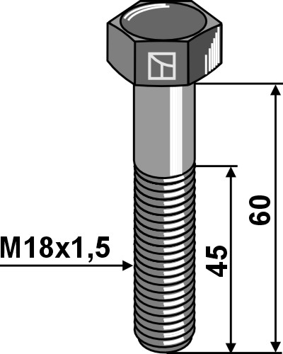 Шестигранные болты с мелкой резьбой M18x1,5