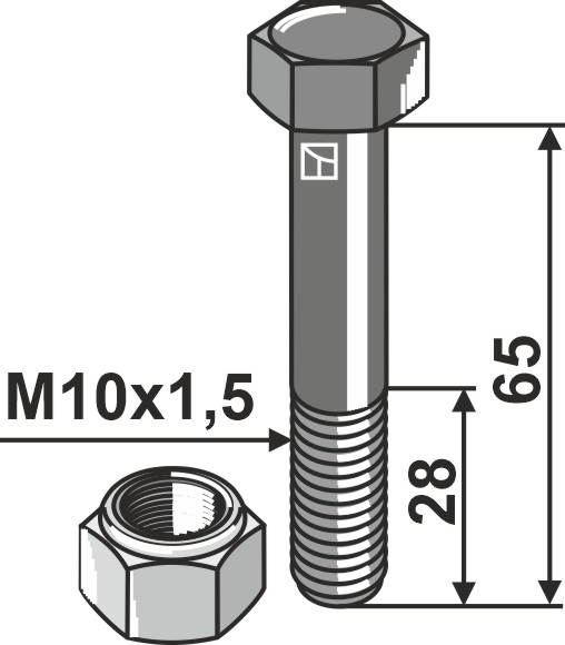 Болты с стопорными гайками - M10x1,5