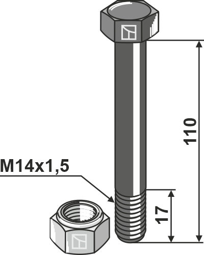 Болты с стопорными гайками - M14x1,5