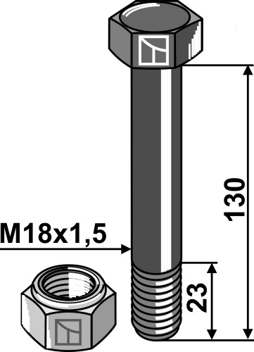 Болты с стопорными гайками - M18x1,5