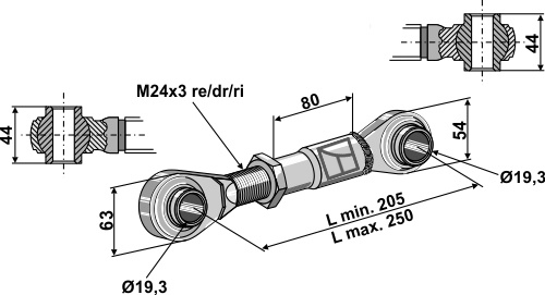 Верхняя тяга M24x3