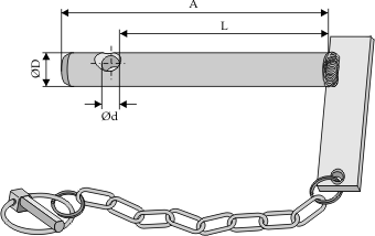Вставные болты с цепью и откидным шплинтом - Typ III