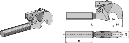 Верхняя тяга - ловильный крюк M36x3